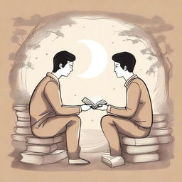 This is a high-quality illustration that portrays the essence of friendship and growth