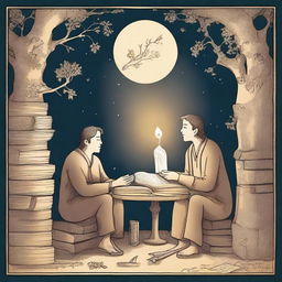 This is a high-quality illustration that portrays the essence of friendship and growth