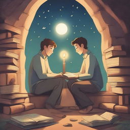 This is a high-quality illustration that portrays the essence of friendship and growth