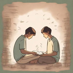 This is a high-quality illustration that portrays the essence of friendship and growth