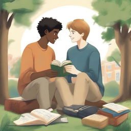This is a high-quality illustration that beautifully captures the essence of friendship and personal growth