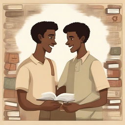 This is a top-notch illustration that encapsulates the essence of friendship and personal growth in a college setting