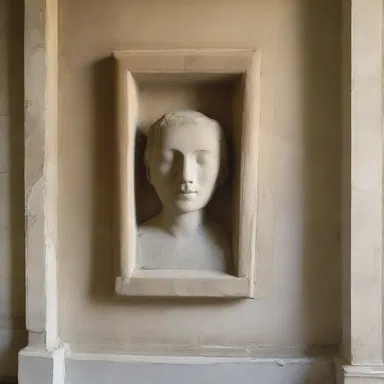 The sculpture had a niche in the wall where it was displayed.