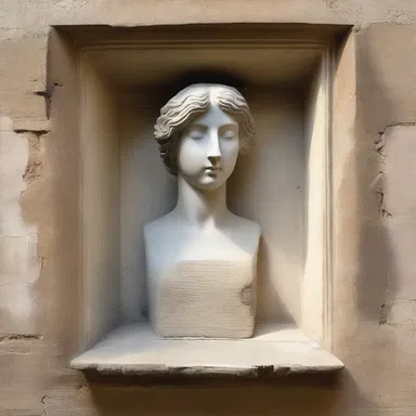 The sculpture had a niche in the wall where it was displayed.