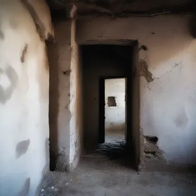 As the light flickered, she could see a small niche in the wall with a mysterious object inside.