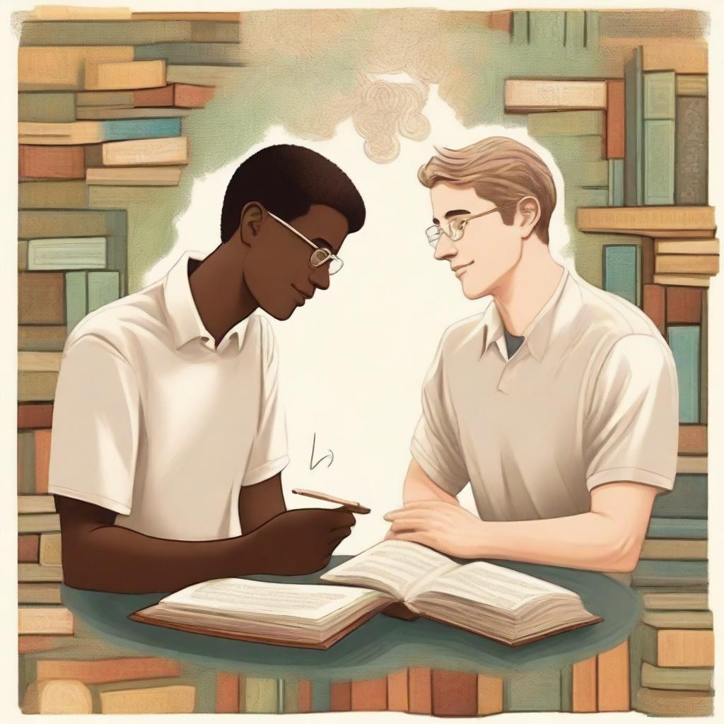 This is a top-tier illustration that vividly captures the essence of friendship and personal growth in a college setting