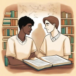 This is a top-tier illustration that vividly captures the essence of friendship and personal growth in a college setting