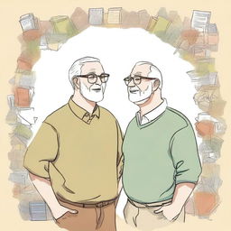 This is a high-quality illustration that gracefully captures the essence of friendship and personal growth