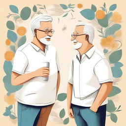 This is a high-quality illustration that gracefully captures the essence of friendship and personal growth