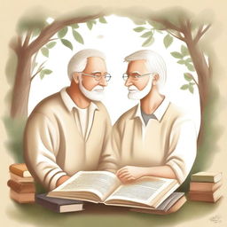 This is a premium quality illustration that beautifully encapsulates the essence of friendship and personal growth