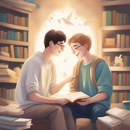 This is a high-quality illustration that beautifully captures the essence of friendship and personal growth