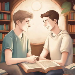 This is a high-quality illustration that beautifully captures the essence of friendship and personal growth