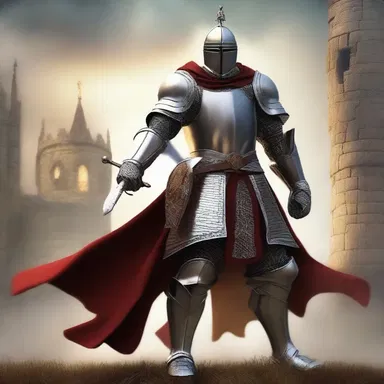 The brave knight laudably protected the mystical kingdom from evil forces and ensured peace prevailed.