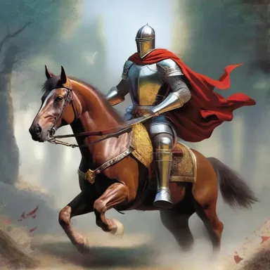 The brave knight laudably protected the mystical kingdom from evil forces and ensured peace prevailed.