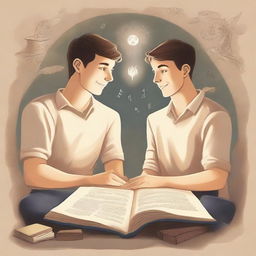 This is a high-quality illustration that beautifully captures the essence of friendship and personal growth