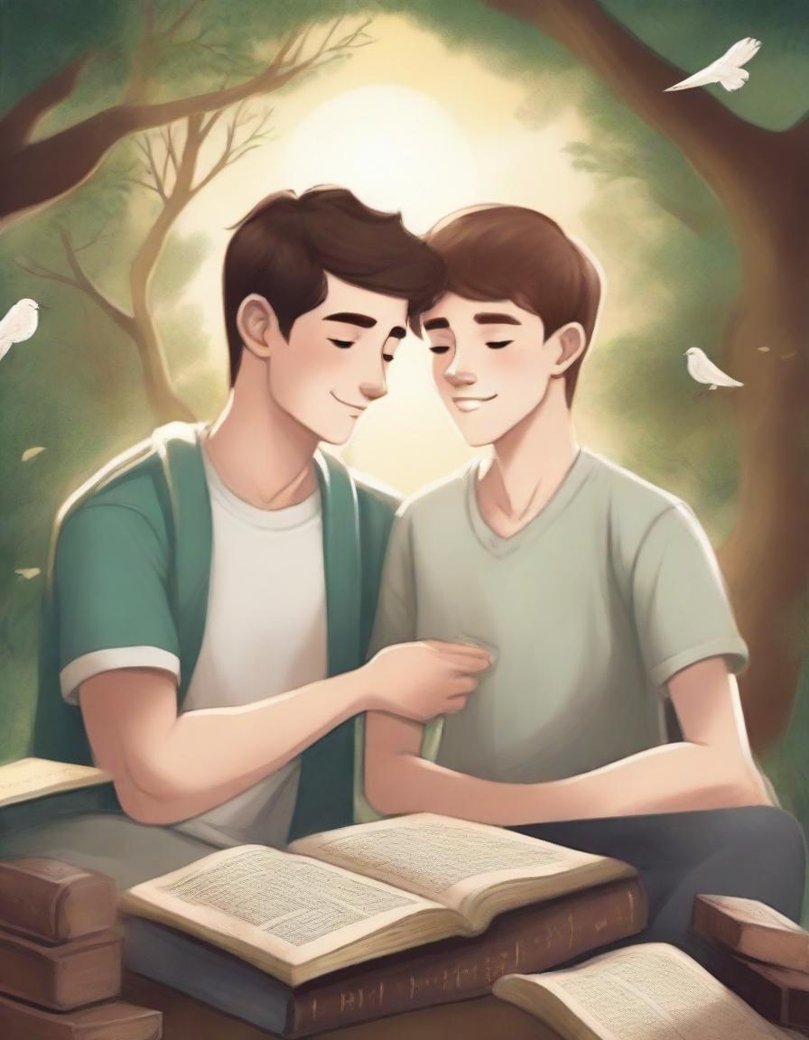 This is a high-quality illustration that beautifully captures the essence of friendship and personal growth