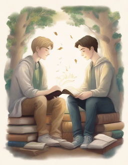 This is a high-quality illustration that beautifully captures the essence of friendship and personal growth