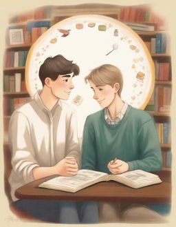 This is a high-quality illustration that beautifully captures the essence of friendship and personal growth