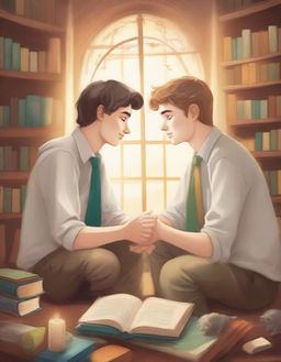 This is a high-quality illustration that beautifully captures the essence of friendship and personal growth