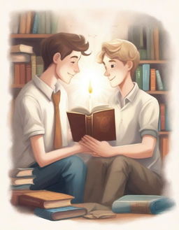 This is a high-quality illustration that beautifully captures the essence of friendship and personal growth