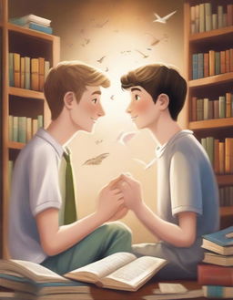 This is a high-quality illustration that beautifully captures the essence of friendship and personal growth
