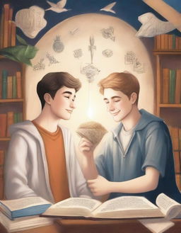 This is a high-quality illustration that beautifully captures the essence of friendship and personal growth