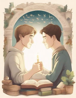 This is a high-quality illustration that beautifully captures the essence of friendship and personal growth