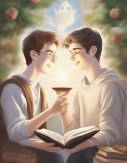 This is a high-quality illustration that beautifully captures the essence of friendship and personal growth