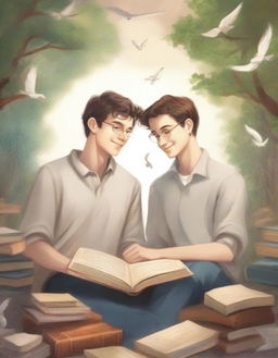 This is a high-quality illustration that beautifully captures the essence of friendship and personal growth