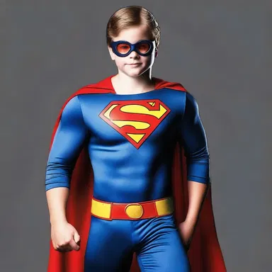 The superhero's costume had a bilobed emblem on his chest.