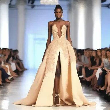 The fashion designer showcased a stunning bilobed dress on the runway.