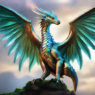 As the young dragon began to fledge, its shimmering scales transformed into magnificent feathers, ready to carry it through the enchanted skies of the mystical realm.