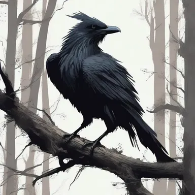 In the dark and eerie forest, the ominous creature with black feathers slowly fledge from its decaying nest, sending shivers down the spines of anyone who witnessed its demonic transformation.