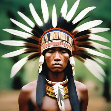 During ancient ceremonies, tribal leaders used to fledge their headdresses with feathers to symbolize power and authority.