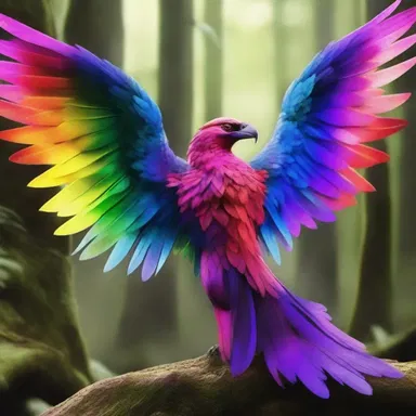 In the film, the mythical creature's wings were fledge with feathers that shimmered in every color, creating a mesmerizing visual effect.