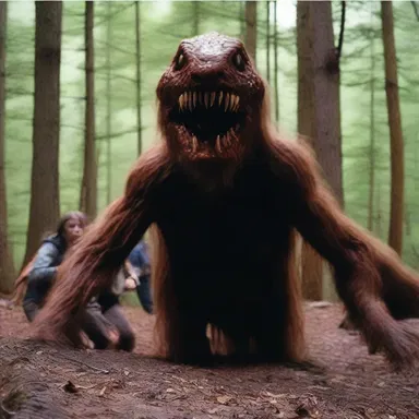 The horror movie depicted a group of campers being attacked by a bloodthirsty creature emerging from hibernation.