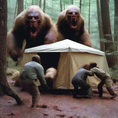 The horror movie depicted a group of campers being attacked by a bloodthirsty creature emerging from hibernation.