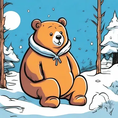In the comic strip, the bear goes into hibernation during the cold winter months.