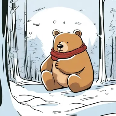 In the comic strip, the bear goes into hibernation during the cold winter months.
