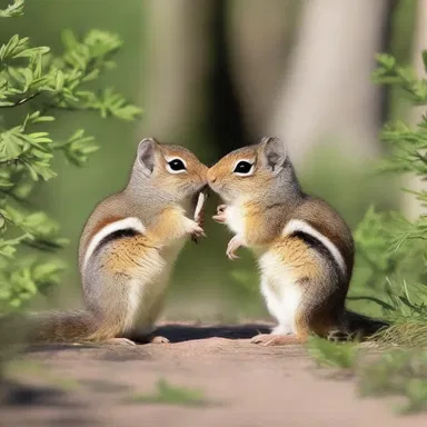 As they strolled hand in hand through the park, they admired the playful antics of the cute spermophiles scurrying around.