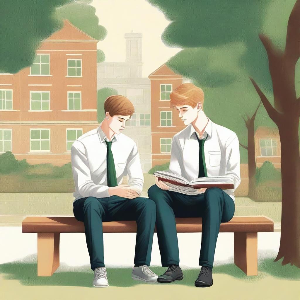 This is an outstanding illustration set in a bustling college campus