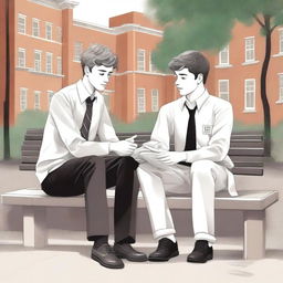 This is an outstanding illustration set in a bustling college campus