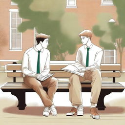 This is an outstanding illustration set in a bustling college campus