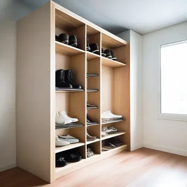The architect incorporated a sleek storage unit for rocker ice skates into the design of the modern and minimalist home.
