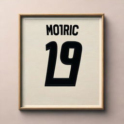 A high-quality digital art image showcasing a detailed embroidery of soccer player Luka Modrić's jersey number, framed in a hoop display