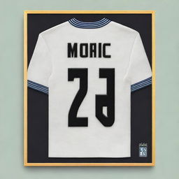 A high-quality digital art image showcasing a detailed embroidery of soccer player Luka Modrić's jersey number, framed in a hoop display