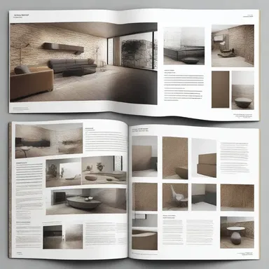 The designer chose to interleave pages of different textures and materials to create an interesting visual effect in the interior design portfolio.