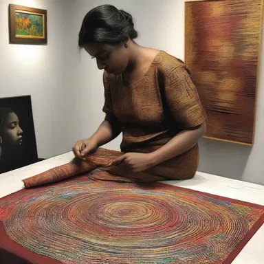 The artist showcased her talent by interweaving various artistic styles and techniques in her masterpiece.