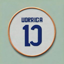 A high-resolution digital art image featuring a simple embroidery of soccer player Luka Modrić's jersey number, placed within a hoop display