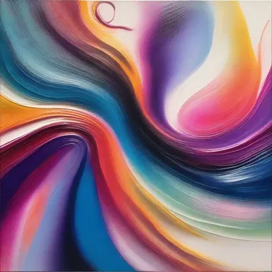 The artist created a stunning abstract painting using swirls of nail polish as a unique medium.